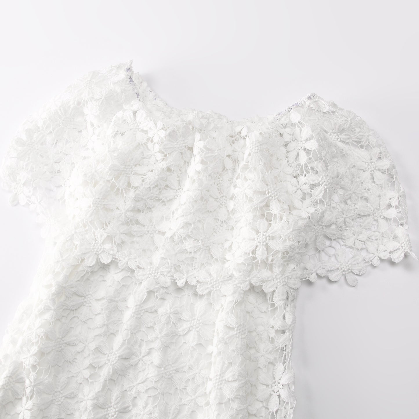 White 3D Floral Lace Off-Shoulder Dress | Elegant Bodycon Midi | Wedding Guest Bridal Shower Dress