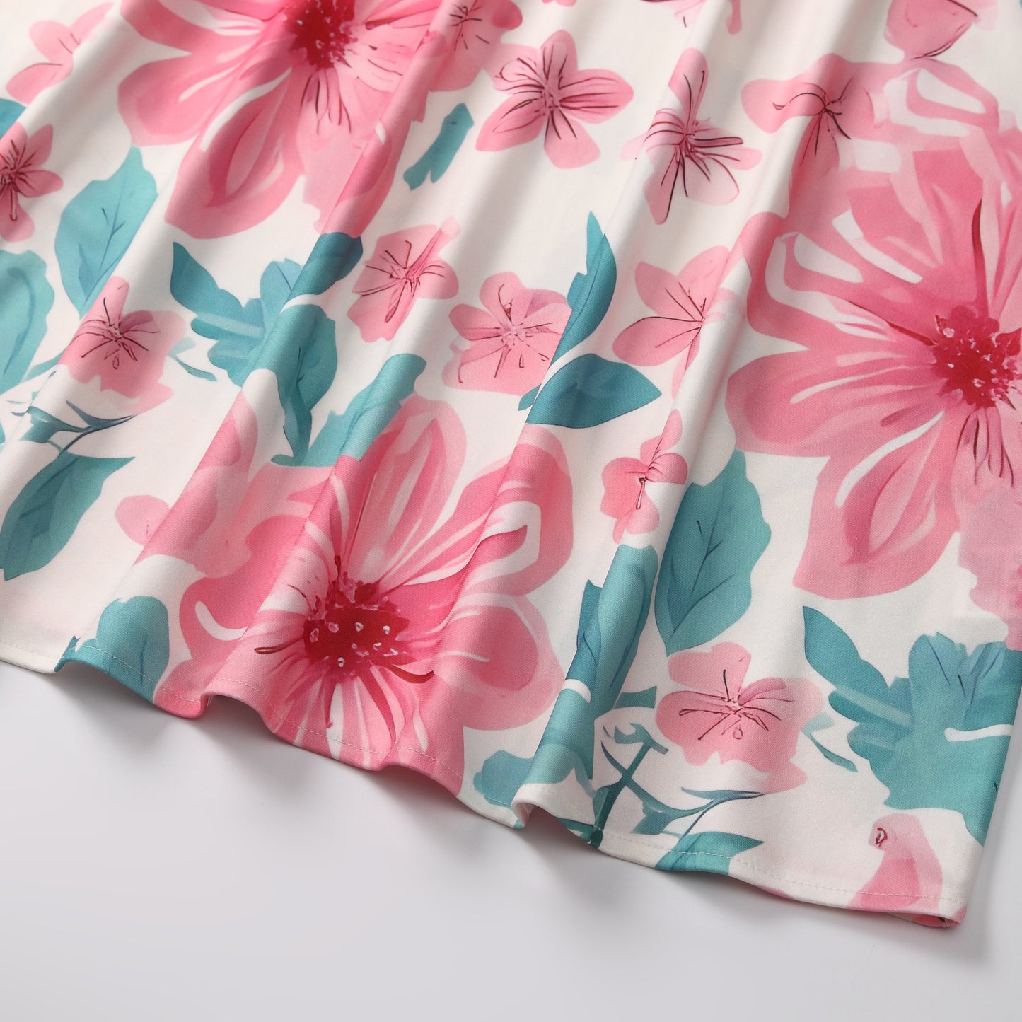 Pink Floral Square Neck Maxi Dress | 2 Colors | Puff Sleeve Ruched Bodice | Tropical Garden Party Wedding Guest Dress