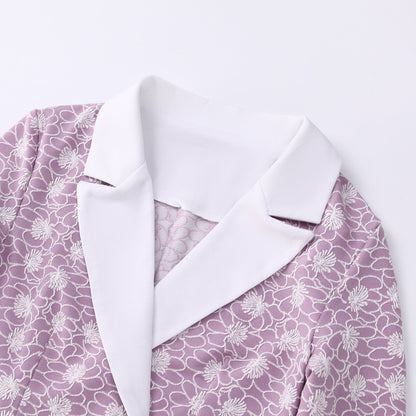 Crop Blazer and Pleated Skirt Two-Piece Set - Elegant Occasion Outfit - MSHIGHBEAUTY