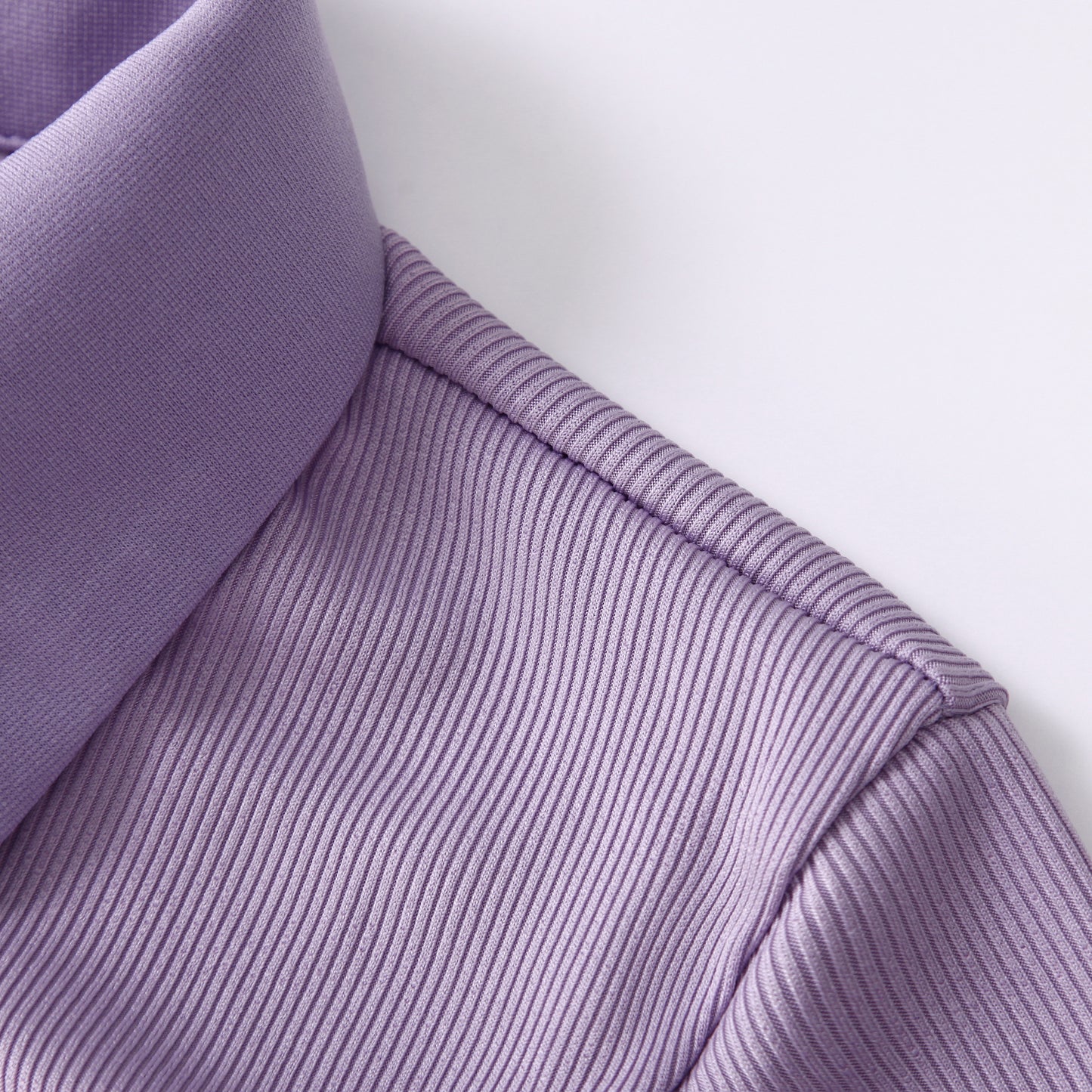 Turn-down Collar Knit Dress | White Ribbed Texture | Side Button Detail