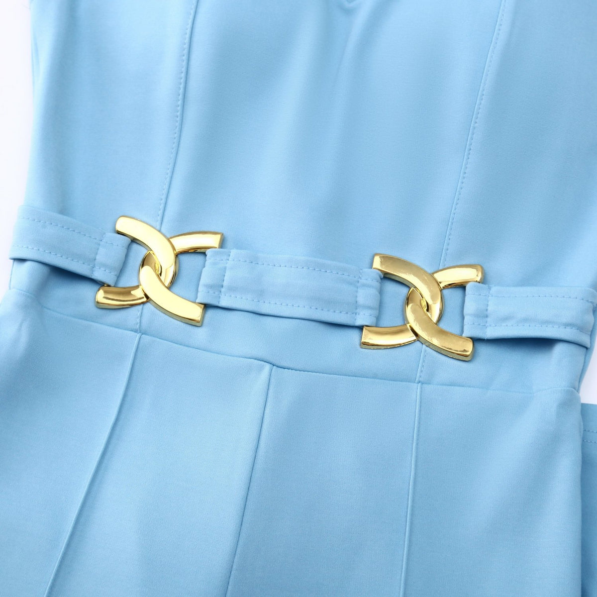 Elegant Cape Jumpsuit with Gold Decor - Chic One-Piece Romper - MSHIGHBEAUTY