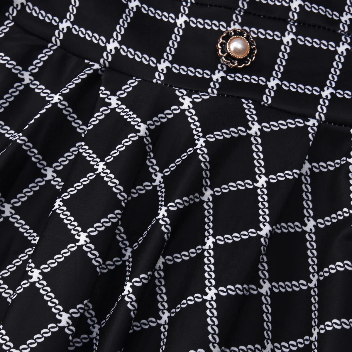 Plaid Shirt Dress with Pearl Buttons - Black Checkered Button Down Midi Dress - MSHIGHBEAUTY