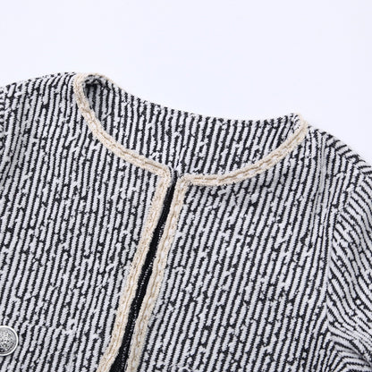Tweed Jacket and Slip Dress Two-Piece Set - Elegant Occasion Suit - MSHIGHBEAUTY